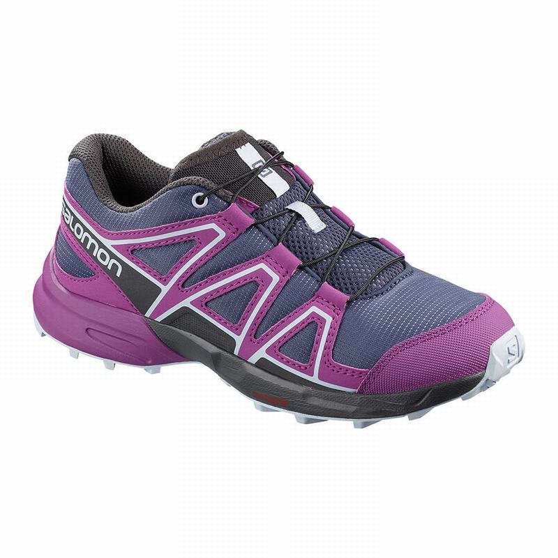 Salomon Israel SPEEDCROSS - Kids Trail Running Shoes - Blue/Purple (KOSJ-58904)